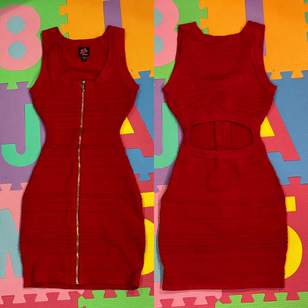 XS Red cutout dress